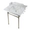 Kingston Brass 30 Carrara Marble Console Sink with Brass Legs, Marble WhiteBrushed Nickel LMS30MBSQ8 - alternate 1